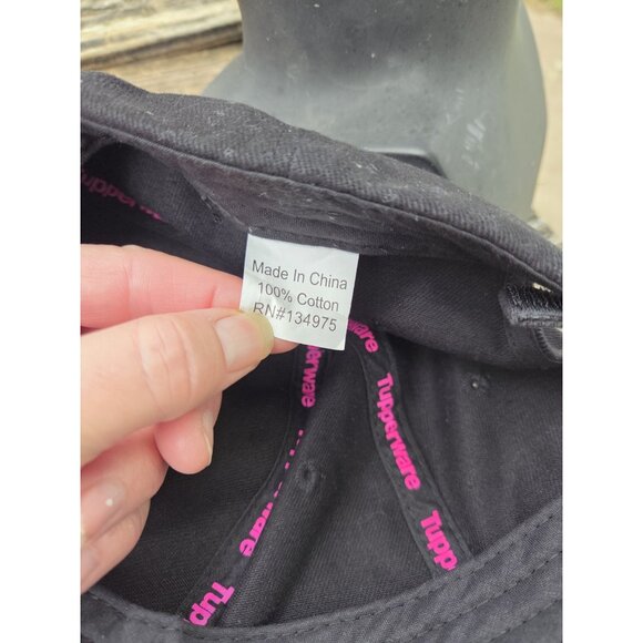 Tupperware Women’s Baseball Cap Hat Black Pink Logo Promotional Strapback - Picture 7 of 8